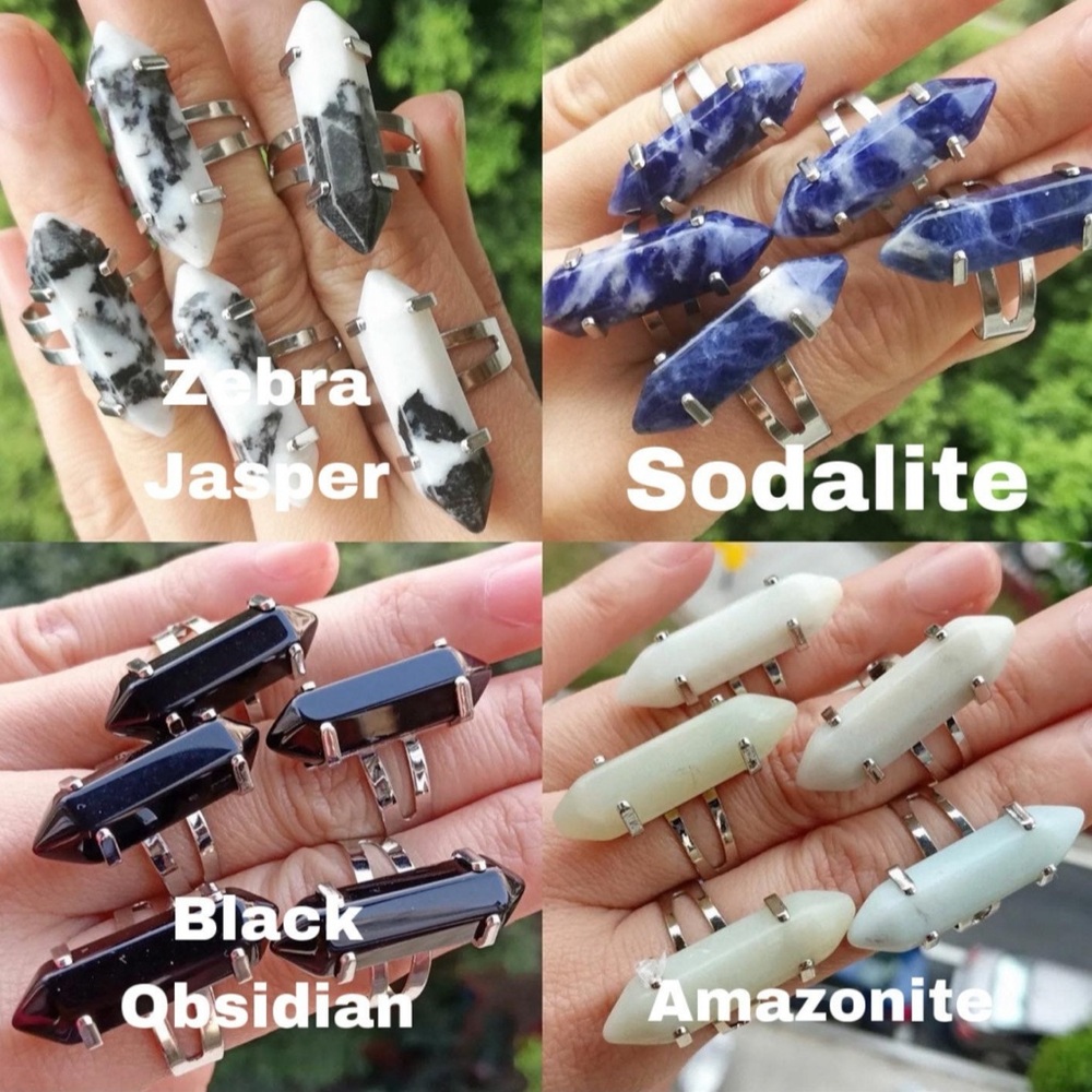 Gemstone Adjustable Rings